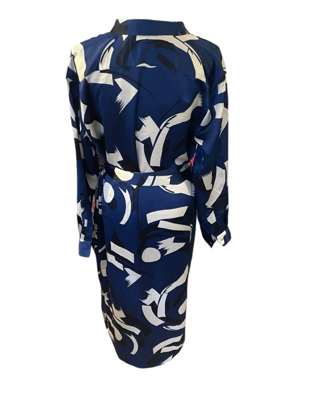 Ralph Lauren Navy and White Abstract Midi Shirt Dress - Picture 3 of 12